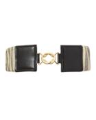 Maison Boinet Zamac Buckle Elastic Belt Ivory 85