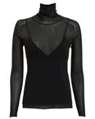 Proenza Schouler Slim Layered Turtleneck Top Black P