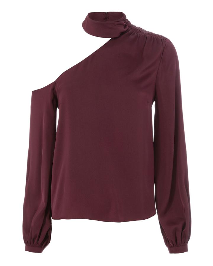 Exclusive For Intermix Luna One Shoulder Choker Neck Top