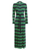L'agence Marija Striped Knit Duster Green/navy Stripes S