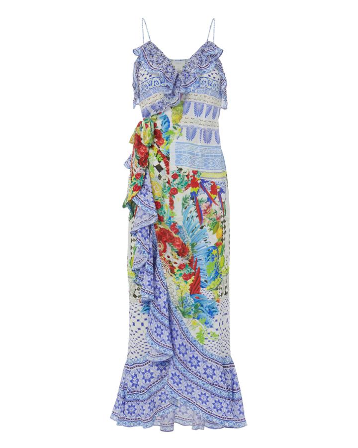 Camilla Masking Madness Frill Maxi Dress Pri-abstract S