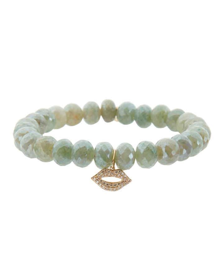 Sydney Evan Lips Charm Silverite Bracelet