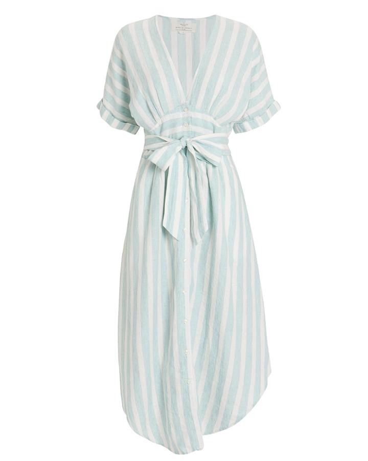Birds Of Paradise Birds Of Paradis Dolman Sleeve Midi Dress Blue/white Zero