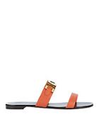 Giuseppe Zanotti Nuvoroll Orange Leather Flat Sandals