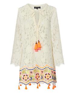 Hemant & Nandita Hemant &amp; Nandita Aurora Embroidered Lace Dress