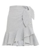 Veronica Beard Kaia Ruffle Mini Skirt Grey/white 2