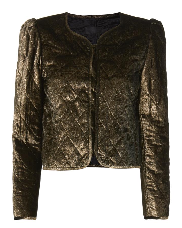 Nili Lotan Vienna Gold Quilted Jacket Gold P