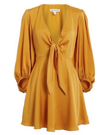 Shona Joy Oro Mini Dress Mustard 8