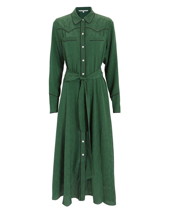 Veronica Beard Spur Green Midi Dress Green Zero