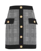 Balmain Plaid Mini Skirt Black 36