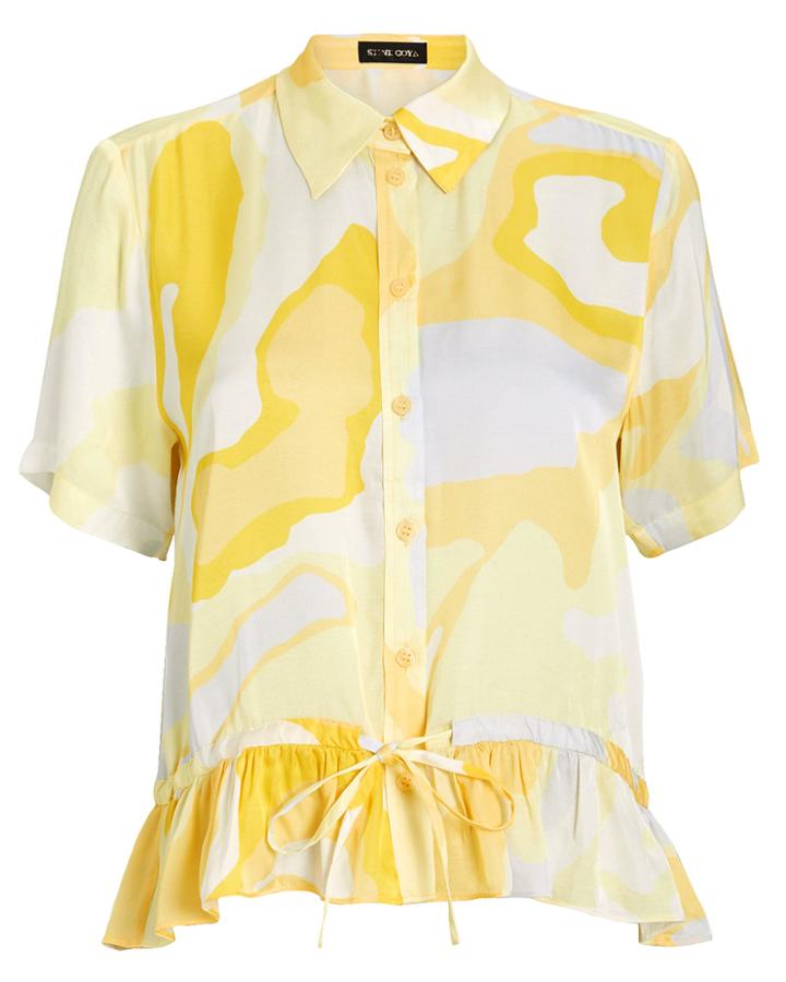 Stine Goya Makayla Altitude Blouse Ivory/light Yellow S