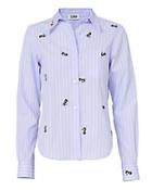 Sonia By Sonia Rykiel Embroidered Pinstripe Button-down Shirt