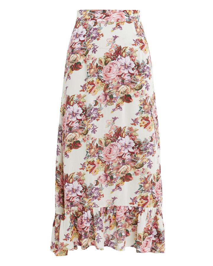 Auguste Bijoux Island Midi Skirt Off-white/floral 6