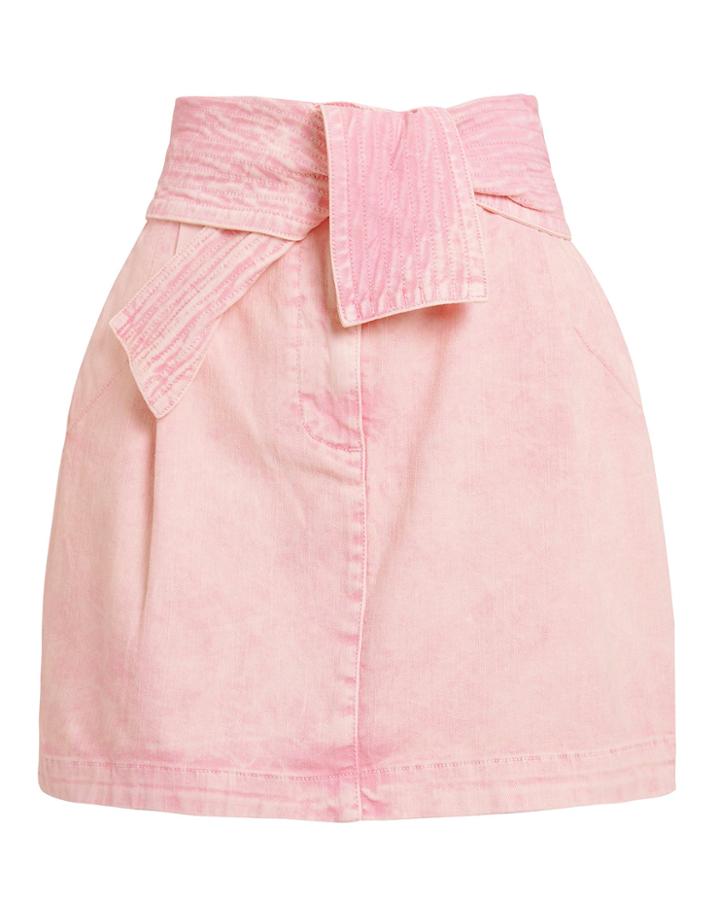 Ulla Johnson Drew Mini Skirt Pink Denim 6