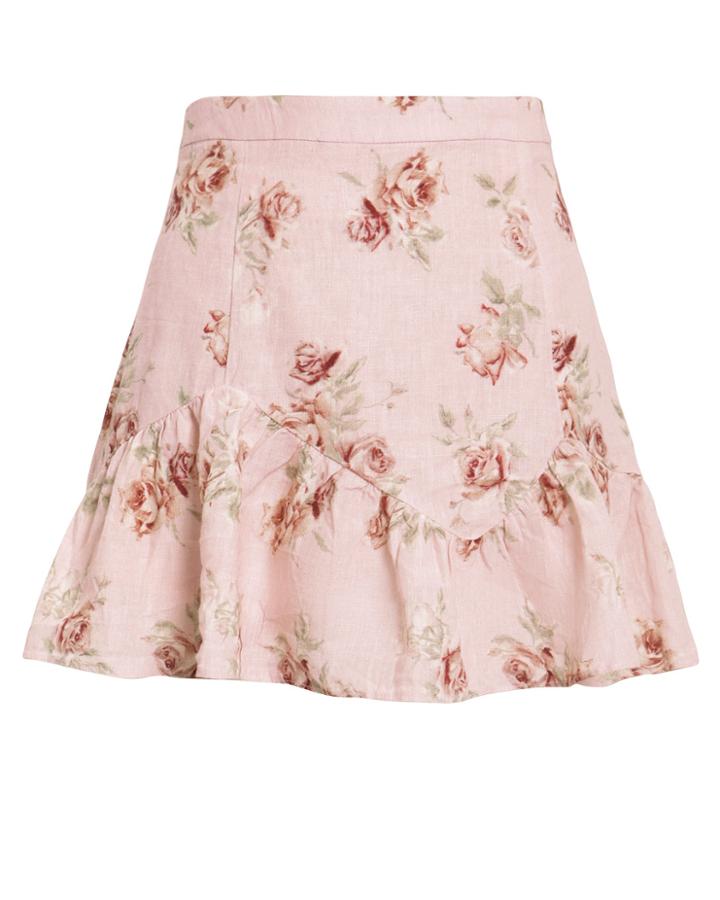 Love Shack Fancy Loveshackfancy Eliza Floral Mini Skirt Pink Floral 8