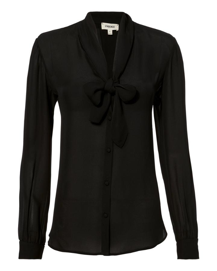 L'agence Gisele Tie Blouse Black P
