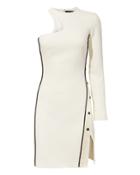 David Koma One Shoulder Snap Split Mini Dress White 12