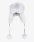 Annabelle New York Fox Fur Lined Trapper Hat: Grey