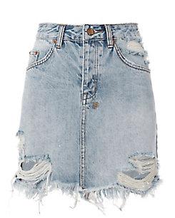 Ksubi Mini Moss Distressed Skirt