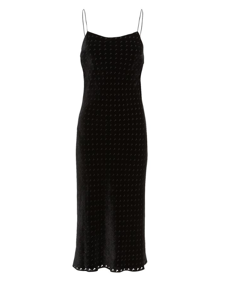 T By Alexander Wang Devore Velvet Midi Dress Black 4