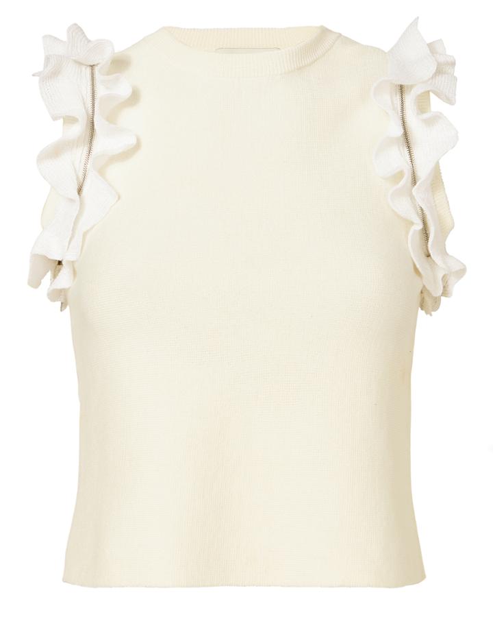 3.1 Phillip Lim Ruffle And Zip Knit Tank