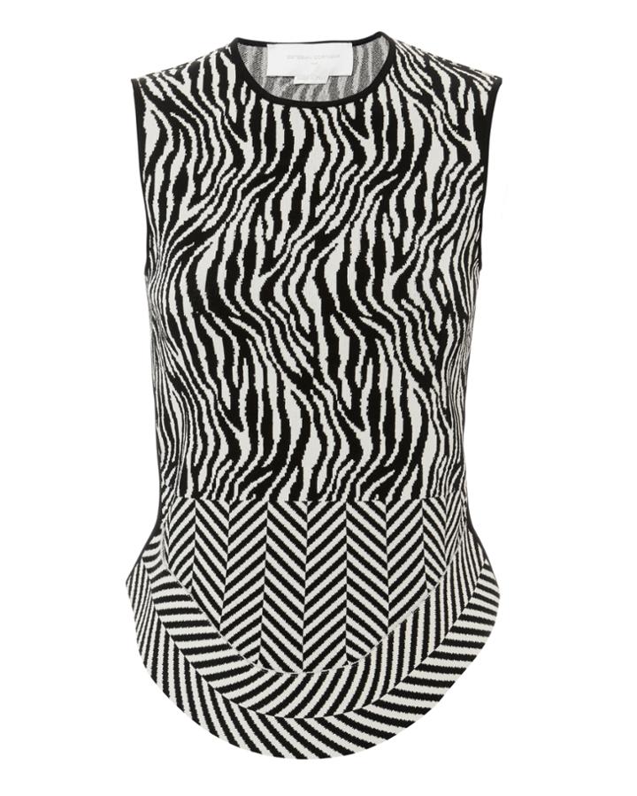 Esteban Cortazar Corset Open Back Knit Top Blk/wht P
