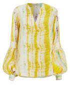 Silvia Tcherassi Barbara Crepe Silk Blouse Yellow/print P
