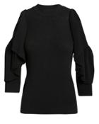 See By Chlo Open Shoulder Knit Top Black L