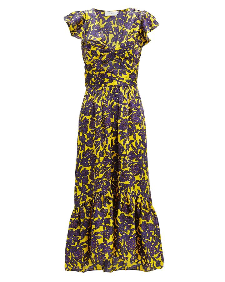 A.l.c. Valencia Dress Purple/yellow 4