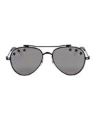 Givenchy Silver Mirror Star Aviator Sunglasses Metallic 1size