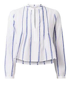 A.l.c. Sawyer Striped Woven Crop Shirt