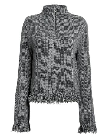 Zoe Jordan Laplace Zip Pullover Grey/black S/m