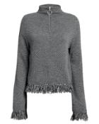 Zoe Jordan Laplace Zip Pullover Grey/black S/m