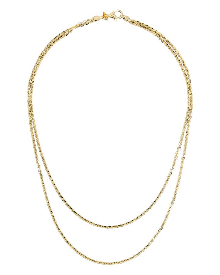 Argento Vivo Double Layer Necklace Gold 1size