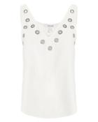 Derek Lam 10 Crosby Matte Satin Grommet Tank White 00