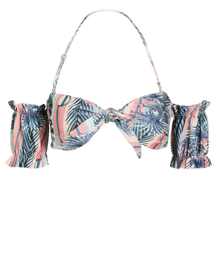 Patbo Sunset Stripe Bikini Top Blue/green/pink S