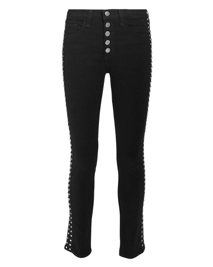 Veronica Beard Debbie Rhinestone Jeans Black 27