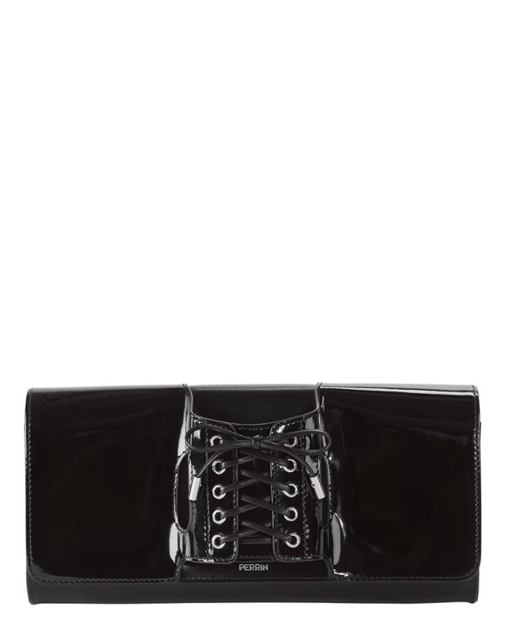 Perrin Le Corset Patent Handstrap Clutch