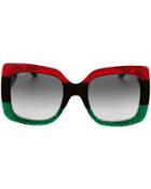 Gucci Oversized Square Glitter Sunglasses Colorblock 1size