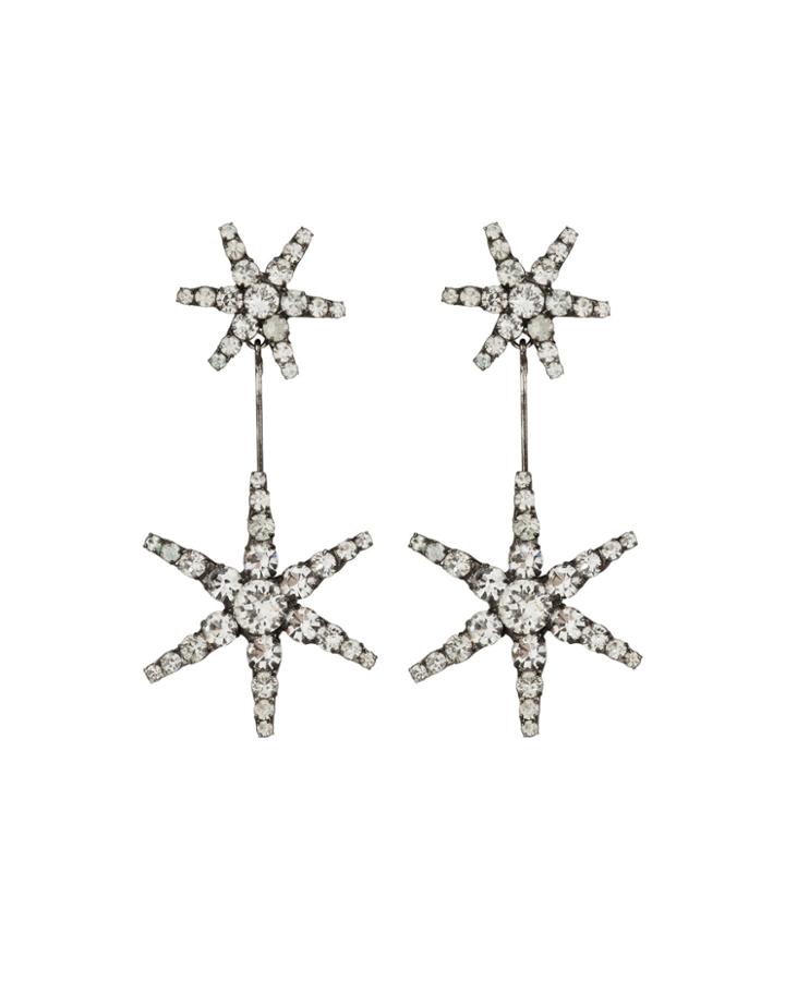 Jennifer Behr Estee Crystal Drop Earrings Silver/crystal 1size