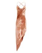 Michelle Mason Velvet Asymmetric Dress Nude Zero