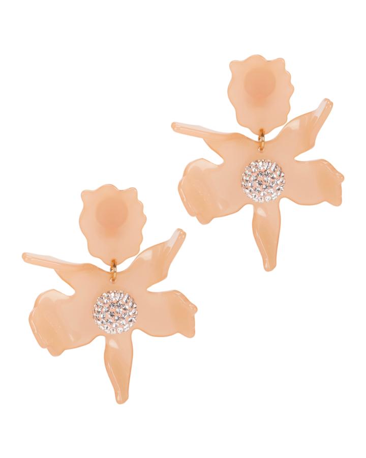 Lele Sadoughi Crystal Lily Blush Earrings
