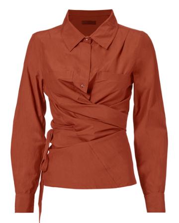 Nicholas K Roux Wrap Crimson Top