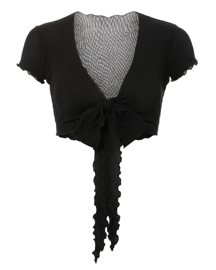 Only Hearts Tulle Wrap Top Black P/s