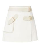 Derek Lam 10 Crosby Belted Wrap Mini Skirt White 6