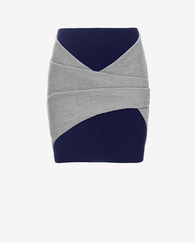 Thakoon Addition Colorblock Wrap Mini Skirt