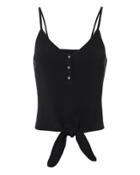Exclusive For Intermix Intermix Emma Tie Front Black Tank Black P