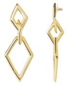 Kenneth Jay Lane 3 Diamond-shaped Drop Earrings Gold 1size