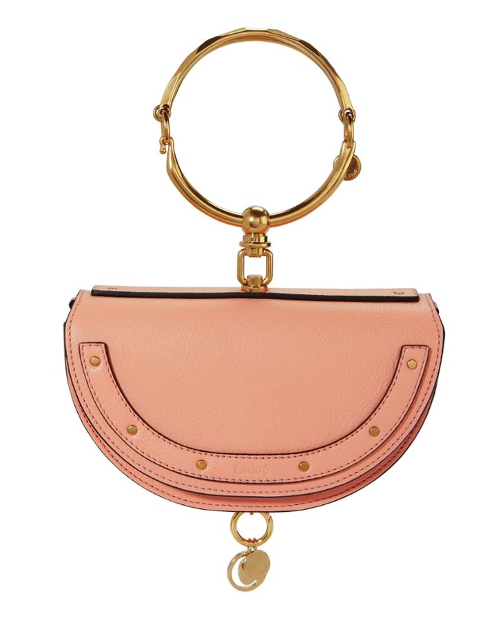 Chloe Chlo Small Nile Pink Leather Minaudiere Pink 1size
