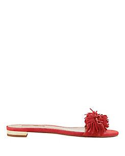 Aquazzura Wild Thing Fringed Suede Red Sandals